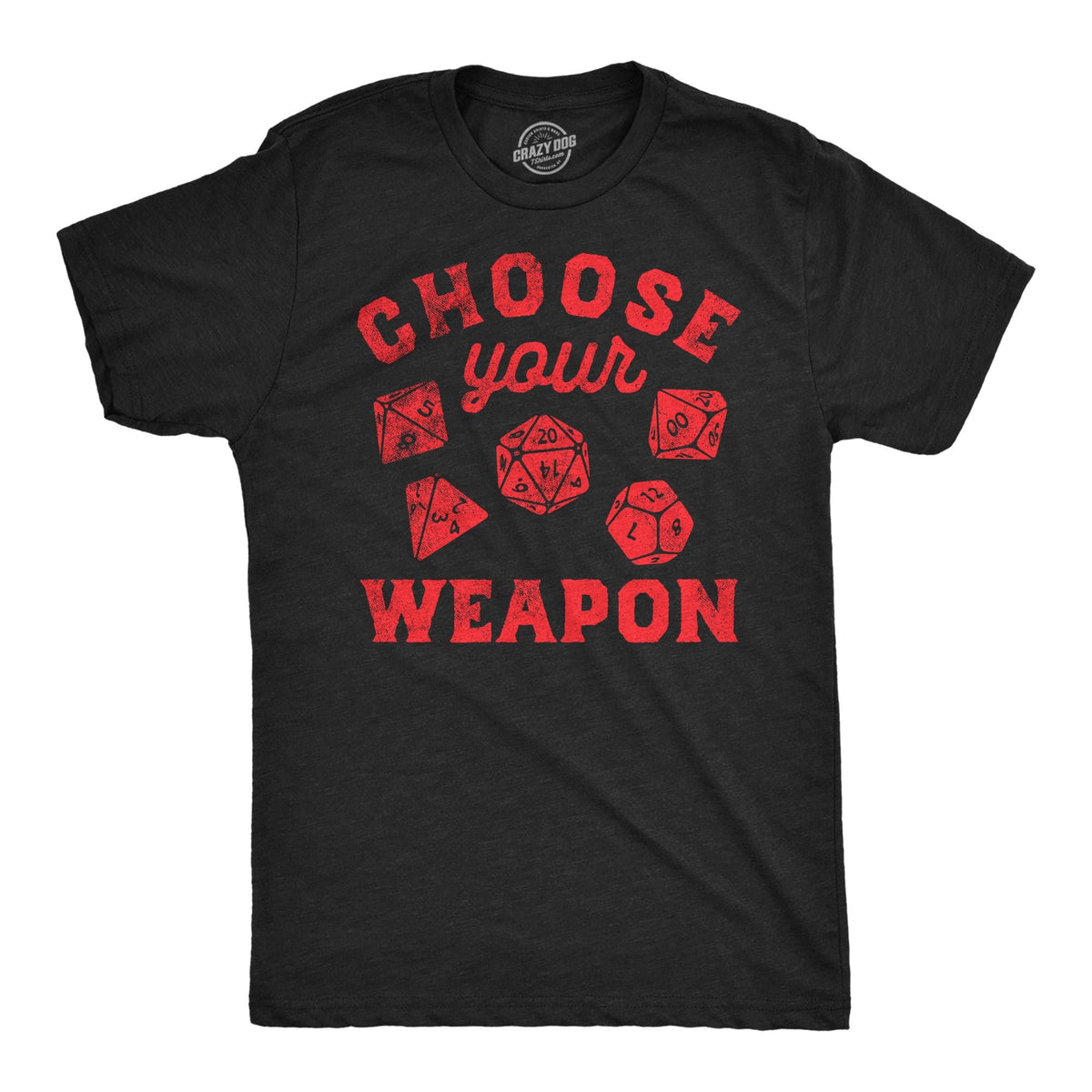 Choose Your Weapon Dice D20 DD Board Game Lover Shirt Retro Gaming Shirt Gamer shirt Nerdy Shirts Funny Gifts For Him Role Play Graphic Tee – Aesthetic Look · Perfect For Daily Wear