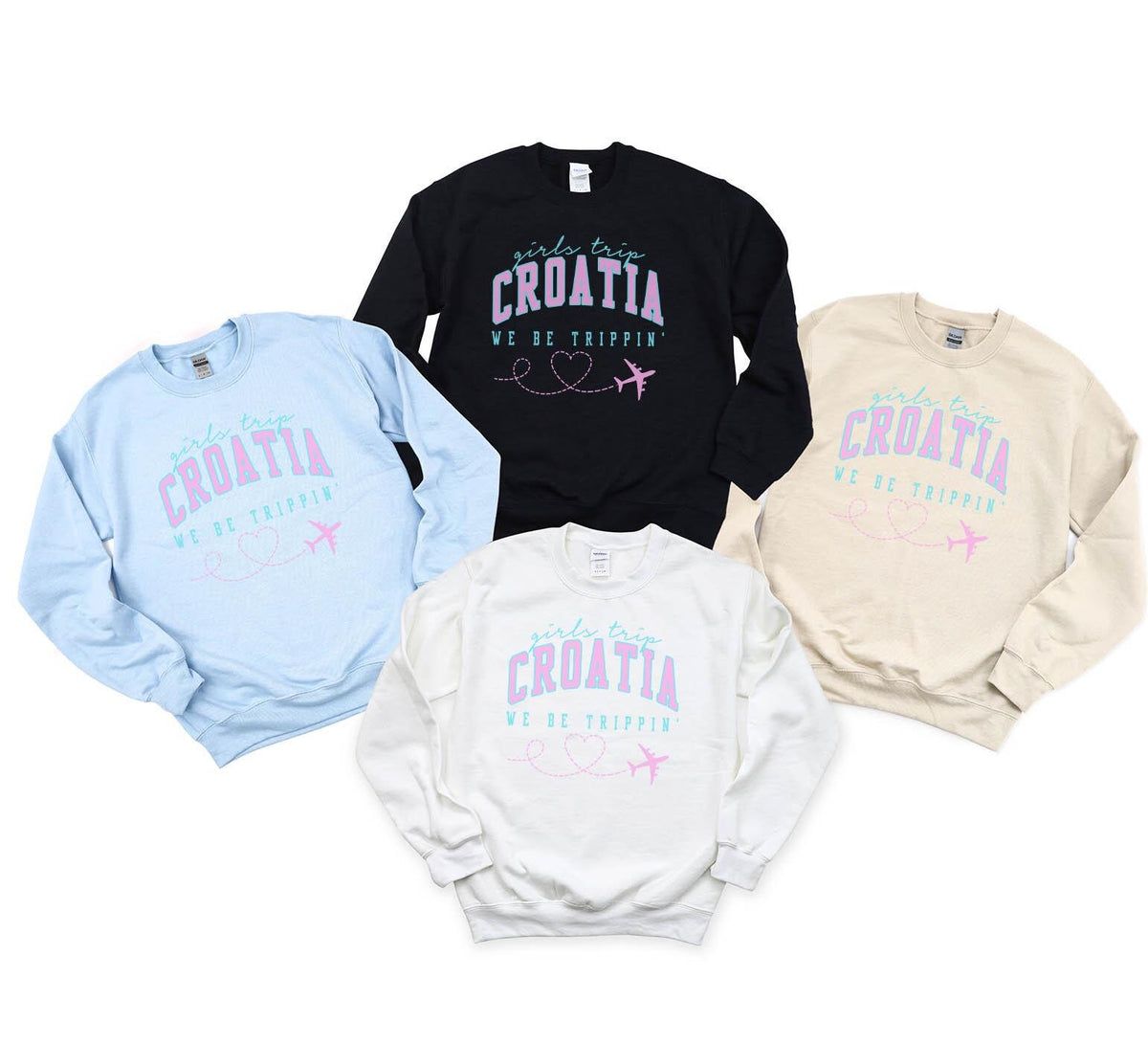 Croatia Sweatshirt Girls Trip Favors Friends Vacation Matching Girls Trip Group Crewneck Shirt Sweatshirt – Feel-Good Design · Perfect For Daily Wear