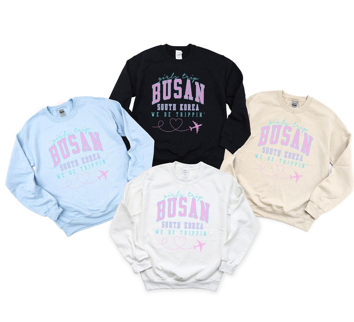 Busan South Korea Sweatshirt Girls Trip Favors Friends Vacation Matching Girls Trip Group Crewneck Shirt Sweatshirt – Easygoing Wear · Top Pick For Any Outfit