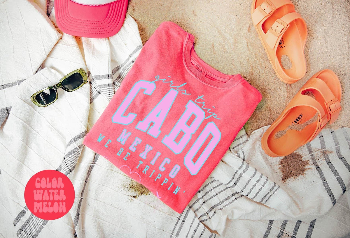 Cabo San Lucas Mexico Shirts Girls Trip Shirts Girls Trip Favors Friends Trip Group Vacation Tee Matching Tshirts Graphic Tee – Aesthetic Look · Must-Have Style