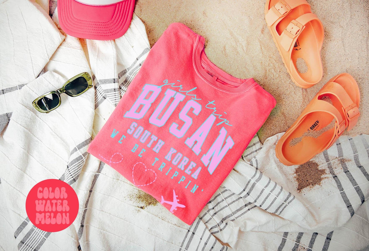 Busan South Korea Shirts Girls Trip Shirts Girls Trip Favors Friends Trip Group Vacation Tee Matching Tshirts Graphic Tee – Cozy Vibes · Must-Have Style