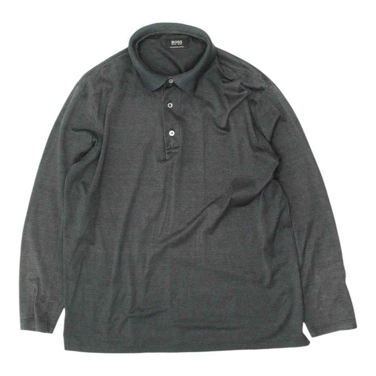 Hugo Boss Mens Grey Long Sleeve Polo Shirt Designer Casual Streetwear VTG Graphic Tee – Fan Favorite · High-Quality Print