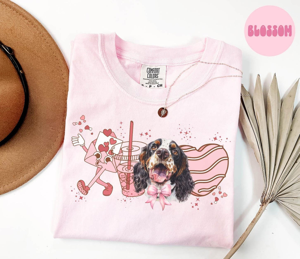 English Springer Spaniel Dog Valentine39s Day Shirt Valentine English Springer Spaniel Gifts Dog Mom T Shirt Tshirt Tee for Women Graphic Tee – Cozy Vibes · Must-Have Style