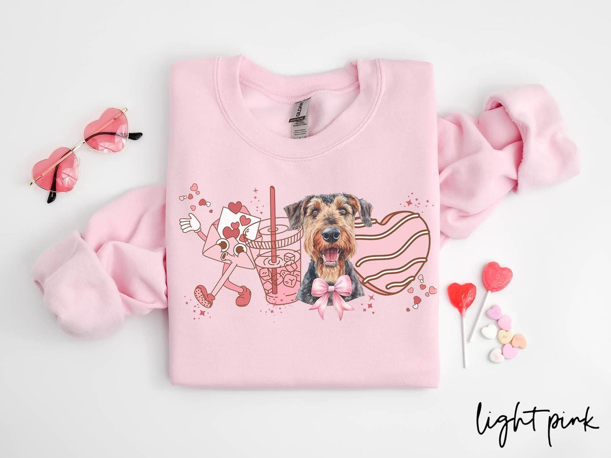 Airedale Terrier Dog Valentine39s Day Sweatshirt Valentines Airedale Terrier Gifts Dog Mom Crewneck Shirt Long Sleeve Sweatshirt – Bold Style · Trending Graphic Apparel