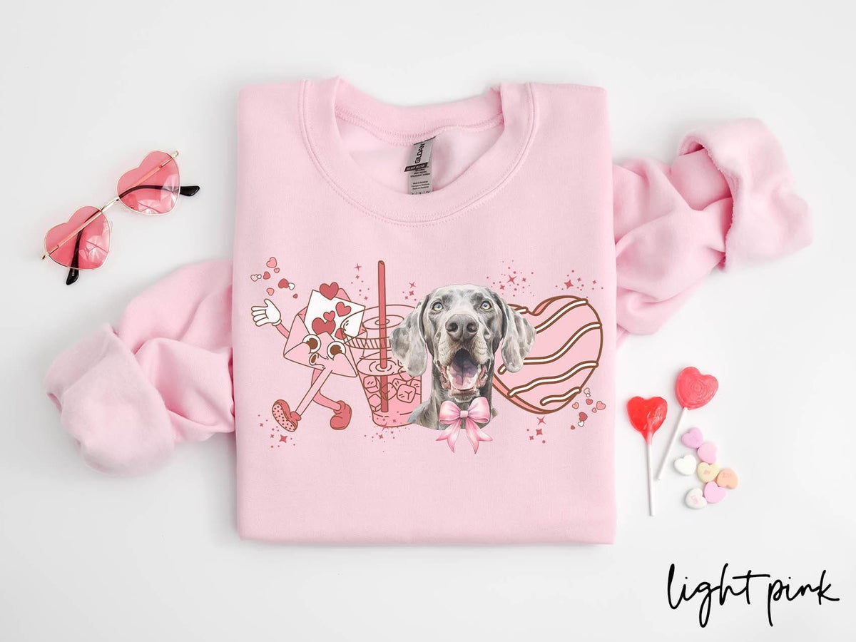 Weimaraner Dog Valentine39s Day Sweatshirt Valentines Weimaraner Gifts Dog Mom Crewneck Shirt Long Sleeve Sweatshirt – Aesthetic Look · Perfect For Daily Wear