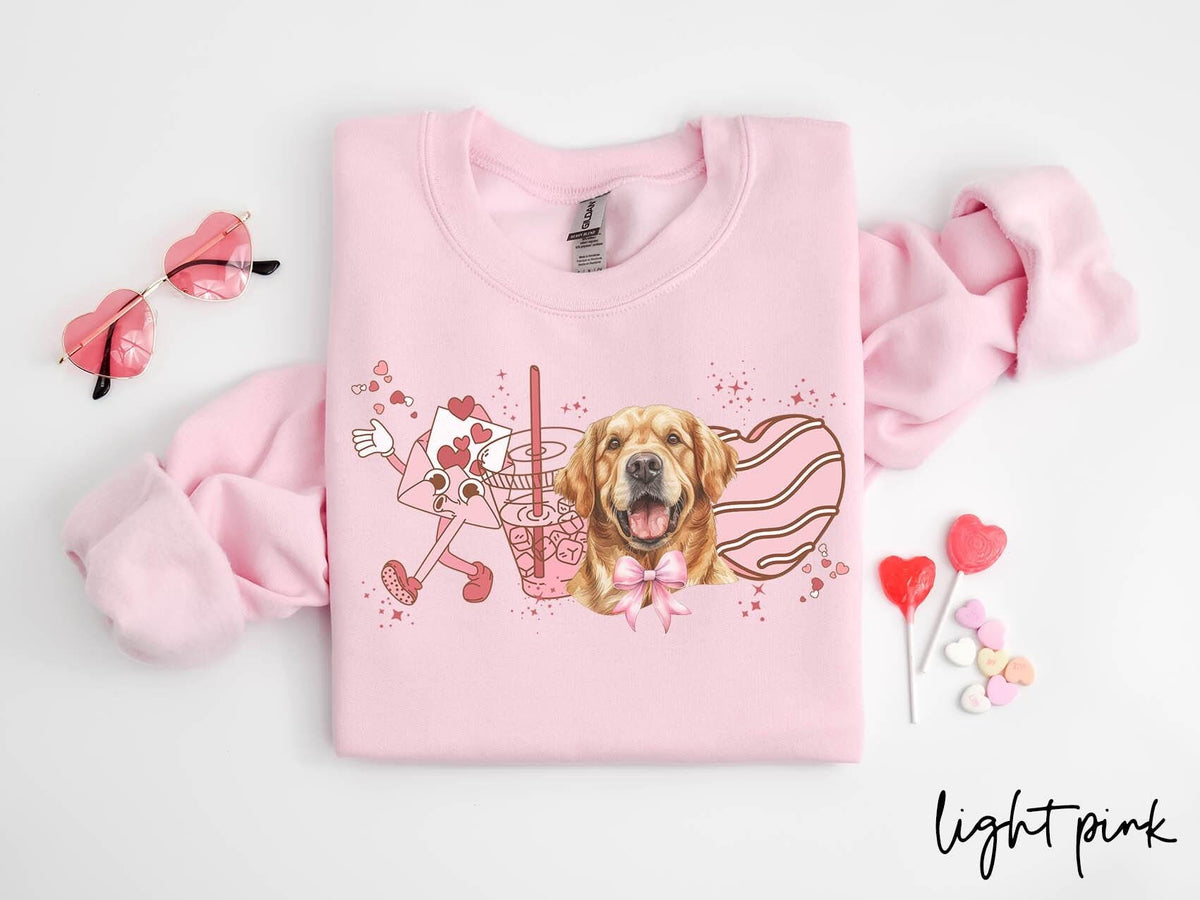Golden Retriever Dog Valentine39s Day Sweatshirt Valentines Golden Retriever Gifts Dog Mom Crewneck Shirt Long Sleeve Sweatshirt – Warm & Stylish · Must-Have Style