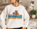 Redondo Beach California Sweatshirt Unisex Retro Palm Tree Crewneck Redondo Beach Sweatshirt Personalization Available Sweatshirt – Soft Feel · Perfect For Daily Wear
