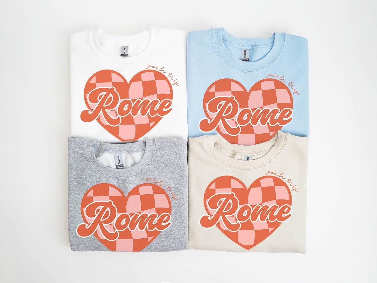 Rome Italy Girls Trip Sweatshirt Girls Trip Favors Friends Trip Sweatshirt Matching Gifts Group Crewneck Shirt Long Sleeve Sweatshirt – Cozy Vibes · Perfect For Daily Wear