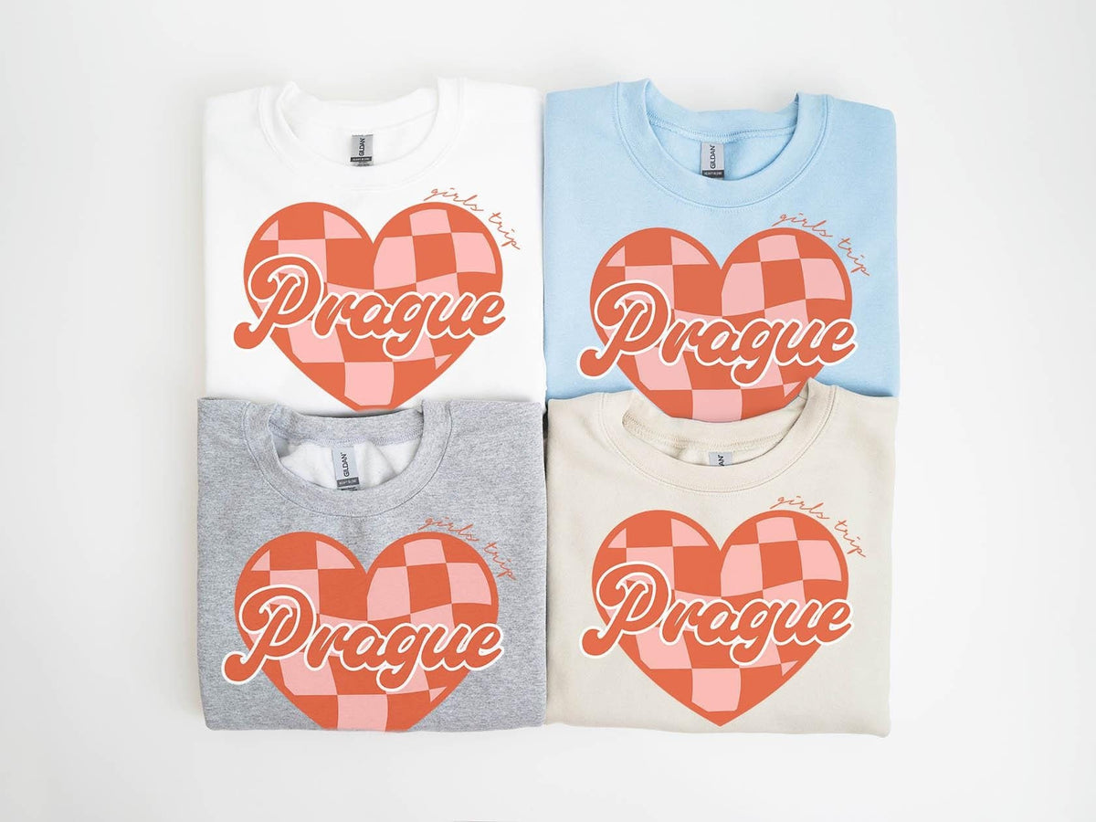 Prague Girls Trip Sweatshirt Girls Trip Favors Friends Trip Sweatshirt Matching Gifts Group Crewneck Shirt Long Sleeve Sweatshirt – Everyday Comfort · High-Quality Print