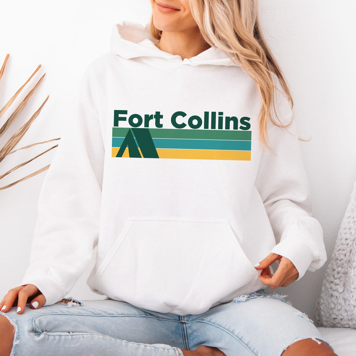 Fort Collins Colorado Hoodie Retro Camping Adult Unisex Fort Collins Sweatshirt Personalization Available Hoodie – Soft Feel · Great Gift For Fans