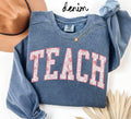 Teacher Appreciation Sweatshirt Teach Gifts Graduation Gifts Pink Toile Crewneck Chinoiserie Shirt for Women Sweatshirt – Aesthetic Look · Trending Graphic Apparel