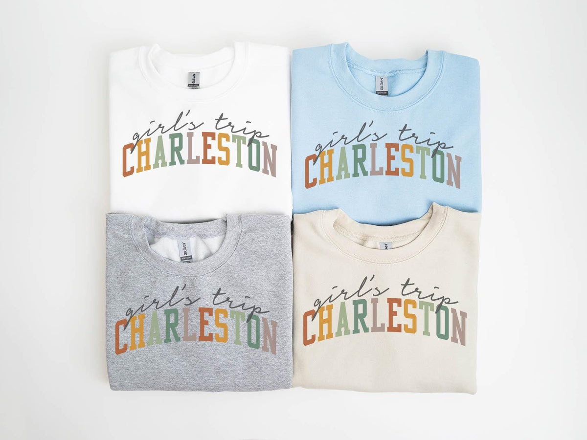 Charleston North Carolina NC Sweatshirt Girls Trip Sweatshirt Matching Group Crewneck Shirt Long Sleeve Sweatshirt – Everyday Comfort · Perfect For Daily Wear
