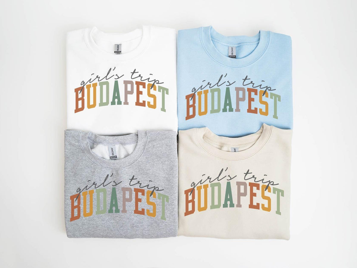 Budapest Sweatshirt Girls Trip Sweatshirt Matching Group Crewneck Shirt Long Sleeve Sweatshirt – Bold Style · Top Pick For Any Outfit