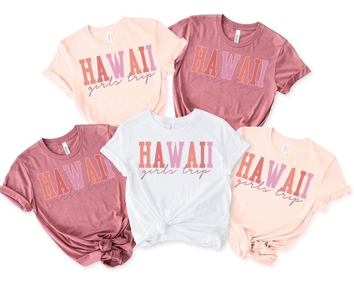 Hawaii Shirt Girls Trip Tshirt Girls Trip Favors Vacation Girls Weekend Girls Night Out Besties Graphic Tee – Soft Feel · Trending Graphic Apparel