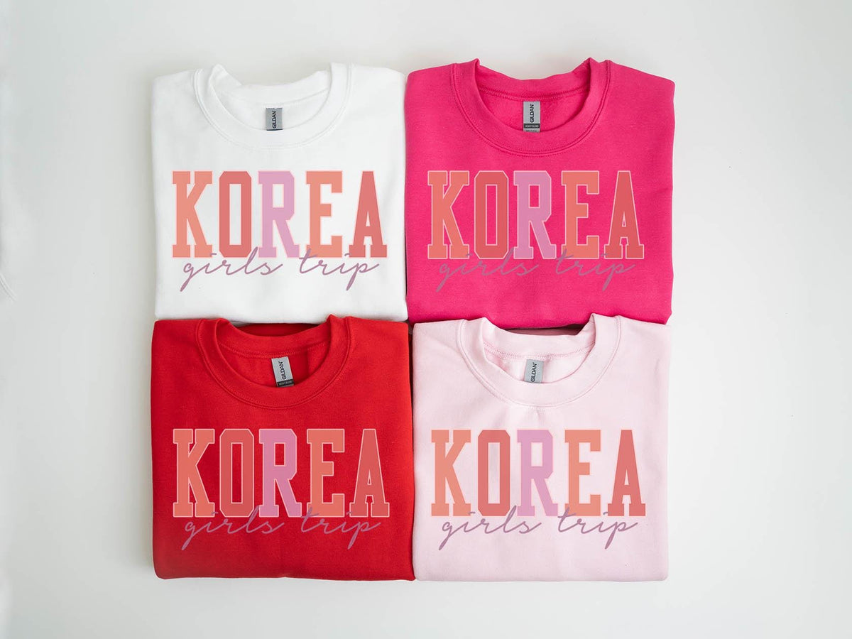 Korea Sweatshirt Girls Trip Sweatshirt Vacation Matching Group Crewneck Shirt Long Sleeve Sweatshirt – Premium Graphic · Trending Graphic Apparel