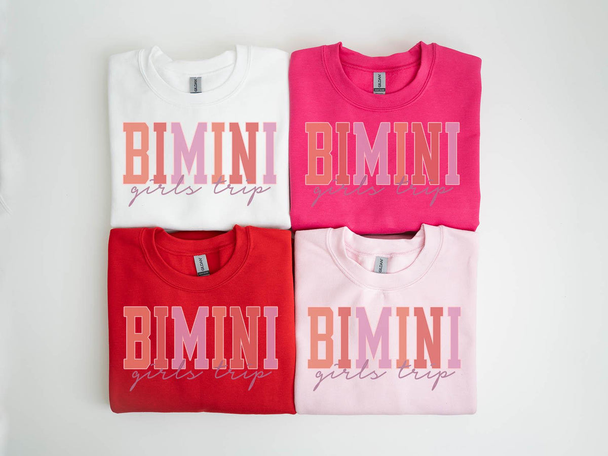 Bimini Bahamas Sweatshirt Girls Trip Sweatshirt Vacation Matching Group Crewneck Shirt Long Sleeve Sweatshirt – Easygoing Wear · Must-Have Style