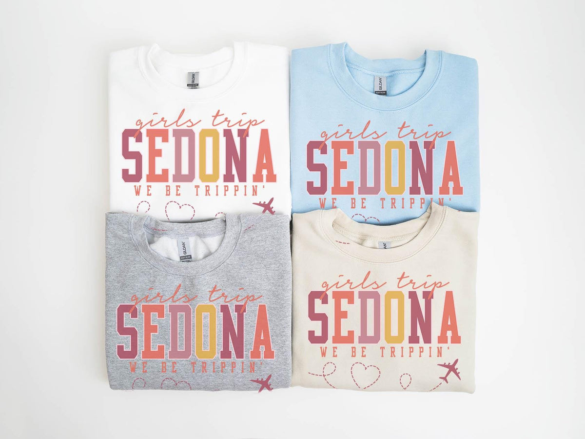 Sedona Sweatshirt Girls Trip Sweatshirt Friends Vacation Matching Group Crewneck Shirt Besties Sweatshirt – Warm & Stylish · Great Gift For Fans