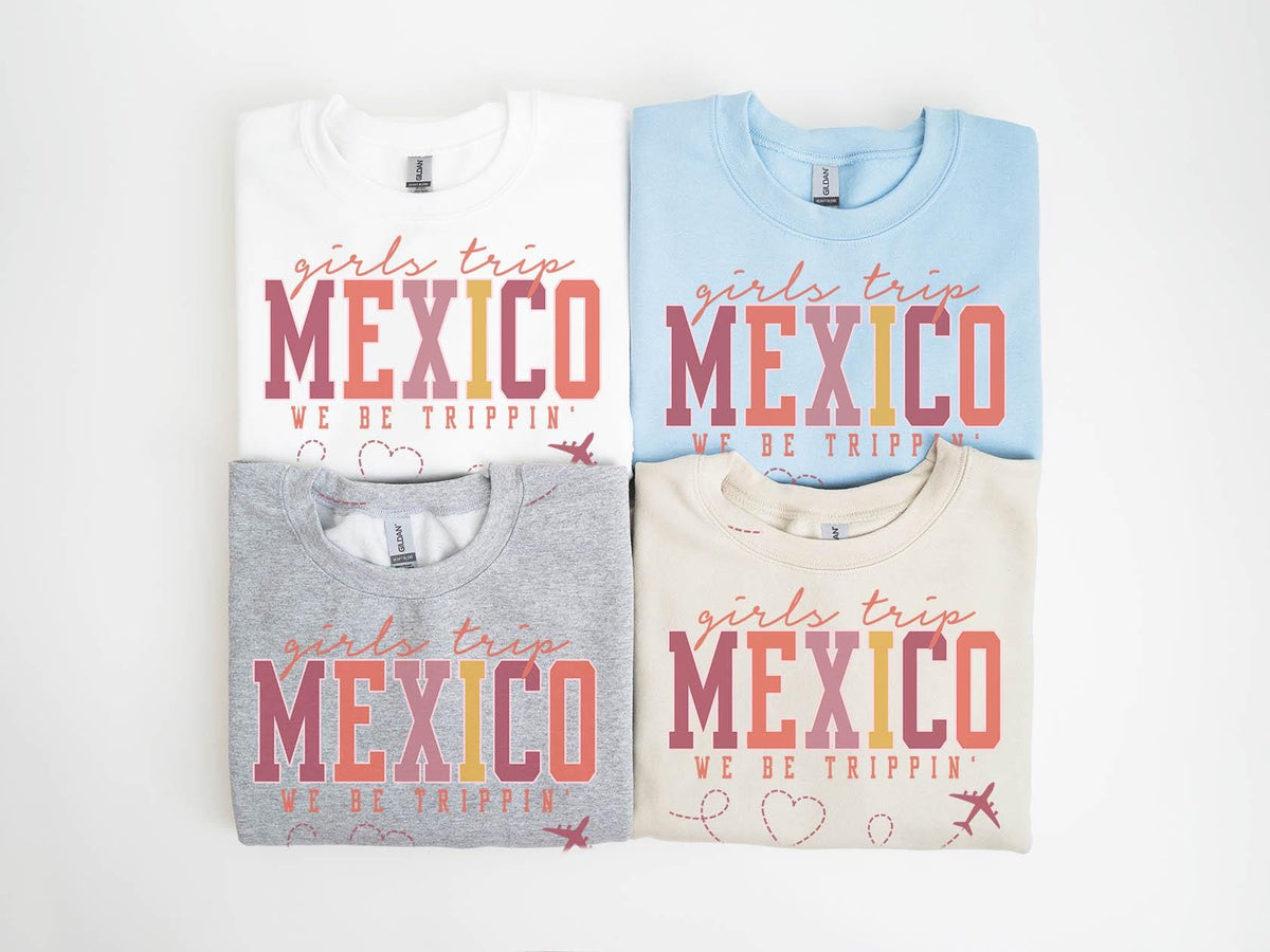 Mexico Sweatshirt Girls Trip Sweatshirt Friends Vacation Matching Group Crewneck Shirt Besties Sweatshirt – Aesthetic Look · Must-Have Style