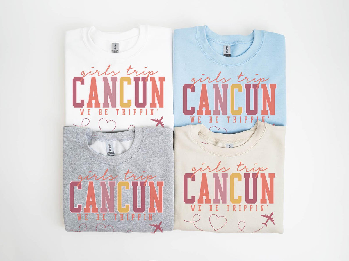 Cancun Mexico Sweatshirt Girls Trip Sweatshirt Friends Vacation Matching Group Crewneck Shirt Besties Sweatshirt – Premium Graphic · Great Gift For Fans