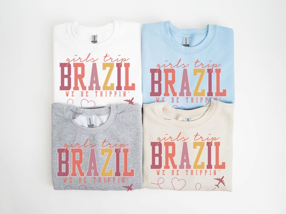 Brazil Sweatshirt Girls Trip Sweatshirt Friends Vacation Matching Group Crewneck Shirt Besties Sweatshirt – Easygoing Wear · Trending Graphic Apparel