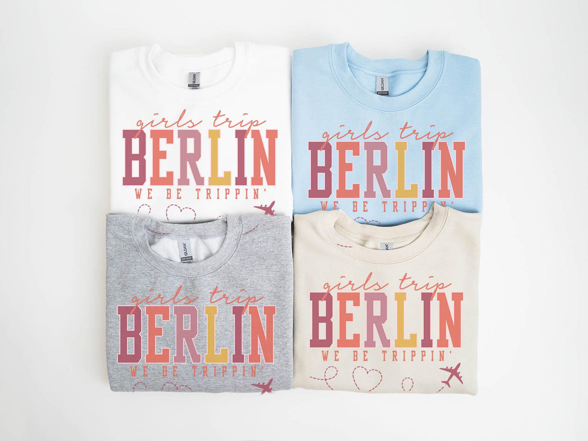 Berlin Germany Sweatshirt Girls Trip Sweatshirt Friends Vacation Matching Group Crewneck Shirt Besties Sweatshirt – Warm & Stylish · Perfect For Daily Wear