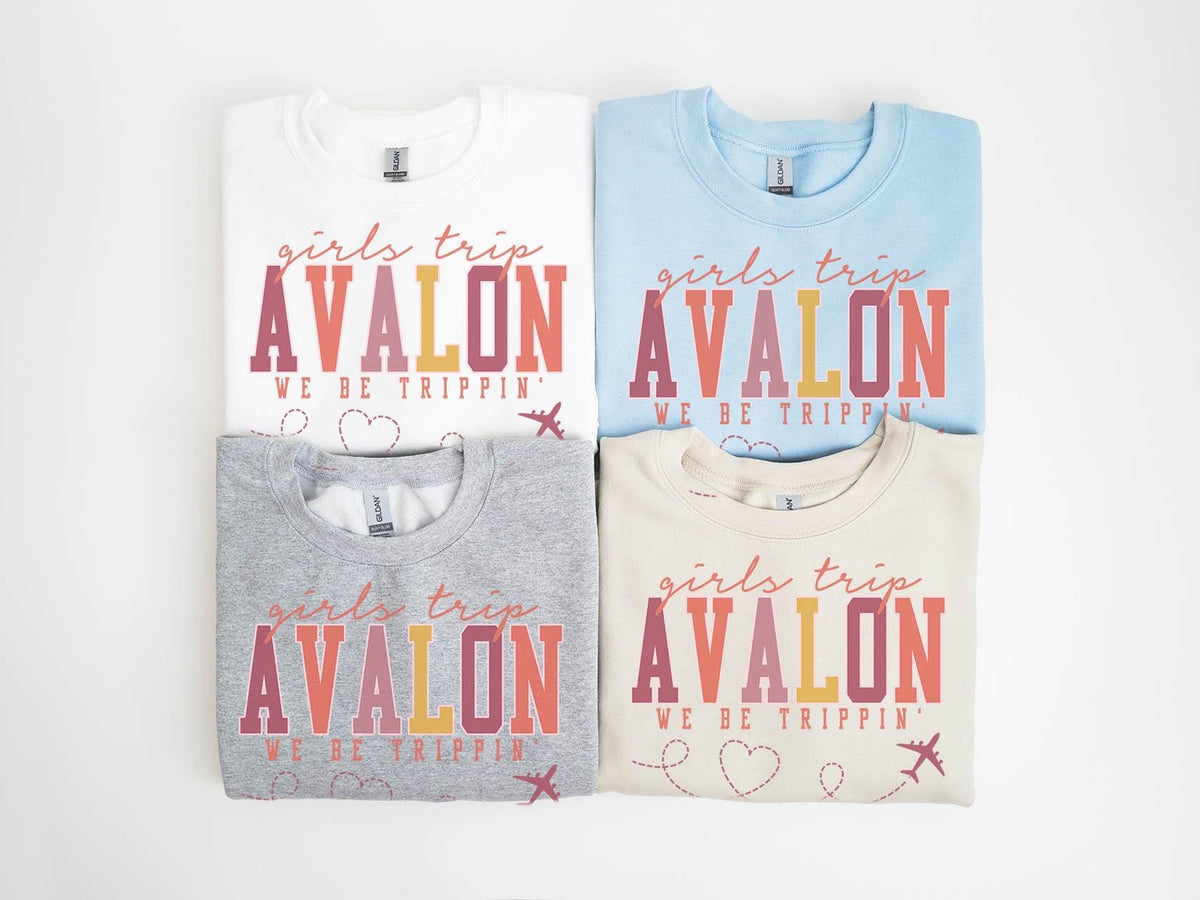 Avalon New Jersey Sweatshirt Girls Trip Sweatshirt Friends Vacation Matching Group Crewneck Shirt Besties Sweatshirt – Cozy Vibes · Trending Graphic Apparel