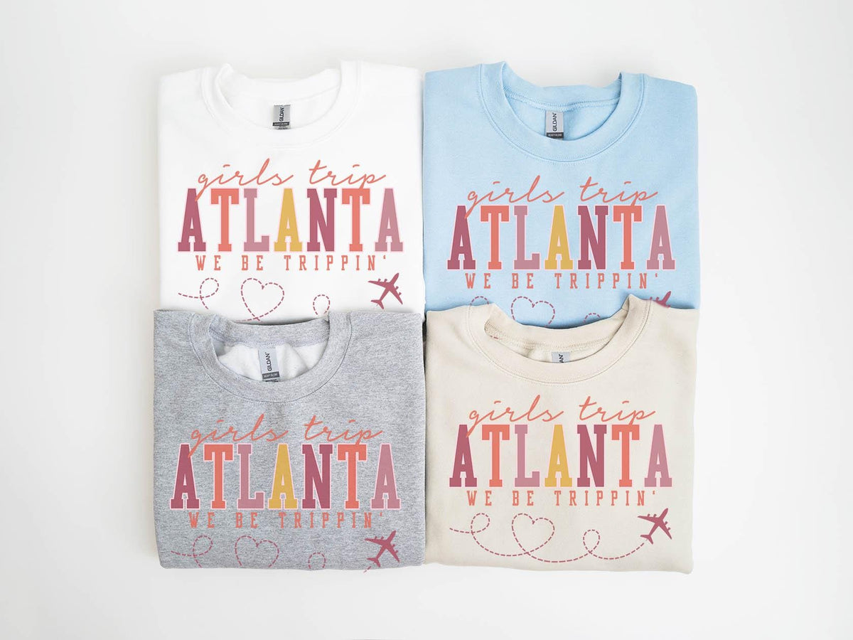 Atlanta ATL Georgia Sweatshirt Girls Trip Sweatshirt Friends Vacation Matching Group Crewneck Shirt Besties Sweatshirt – Fan Favorite · Must-Have Style