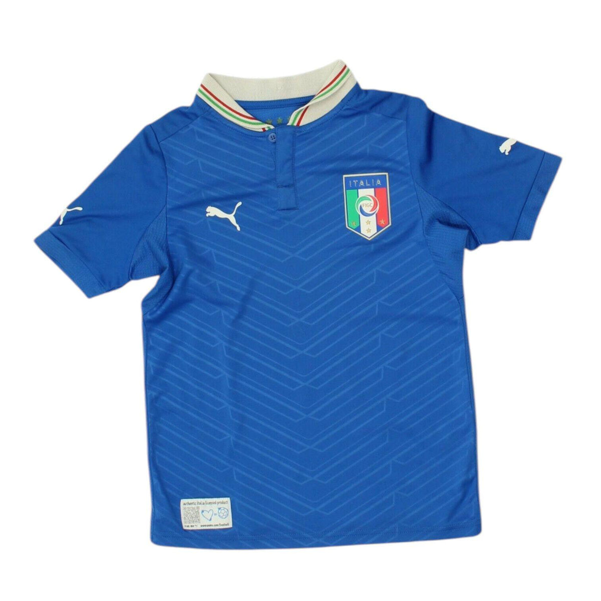 Italy Kids Home Shirt Vintage 201213 Puma Blue Boys Girls Sports Football Graphic Tee – Aesthetic Look · Must-Have Style