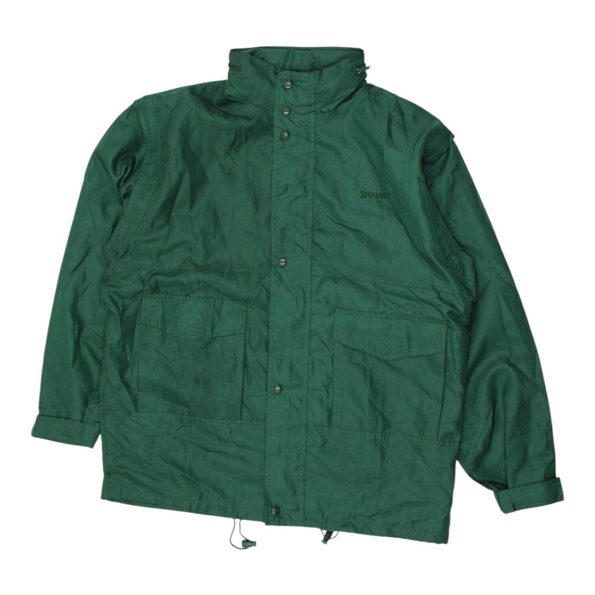 Spalding Mens Green Jacket Vintage Nylon Casual Basketball Sports Designer Graphic Tee – Bold Style · Perfect For Daily Wear