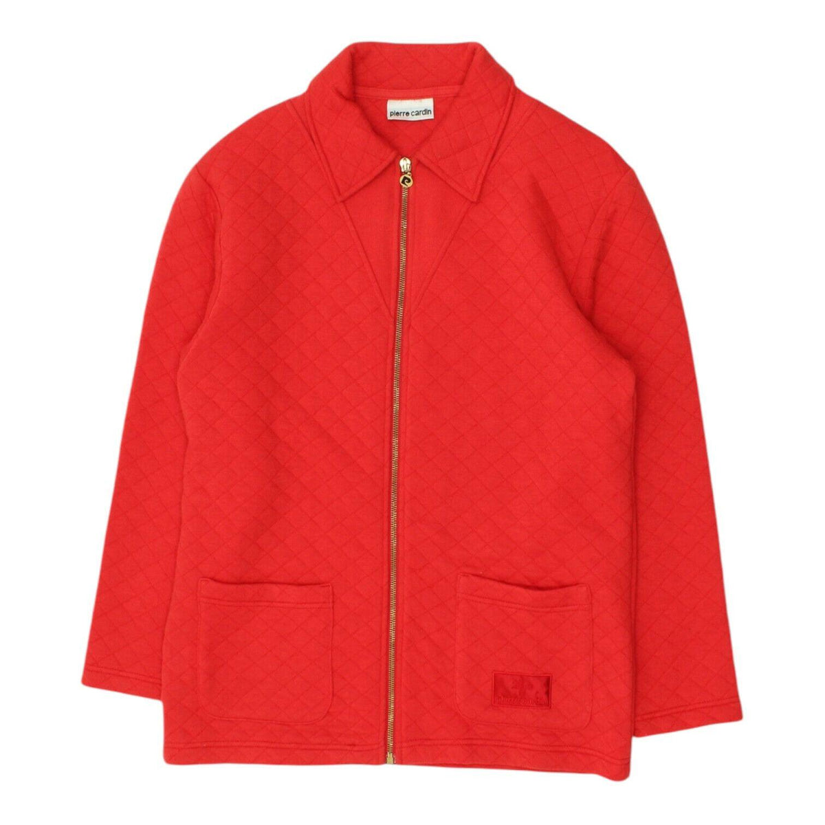Pierre Cardin Quilted Jacket Vintage Womens Red Designer Collared Full Zip Graphic Tee – Everyday Comfort · Must-Have Style