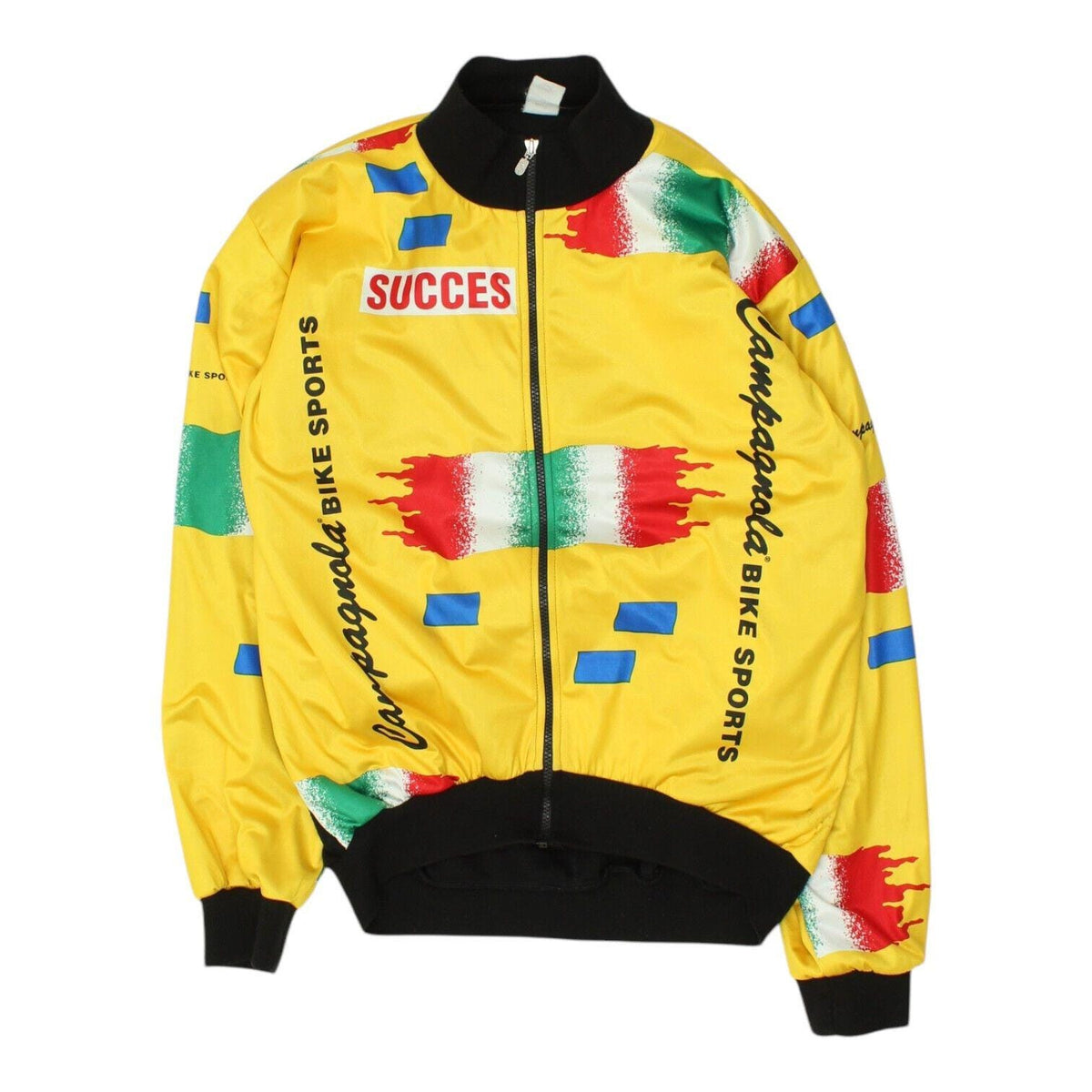 Vintage Funky Cycling Jacket Succes Mens Yellow Bikewear Long Sleeve Full Zip Graphic Tee – Everyday Comfort · Trending Graphic Apparel