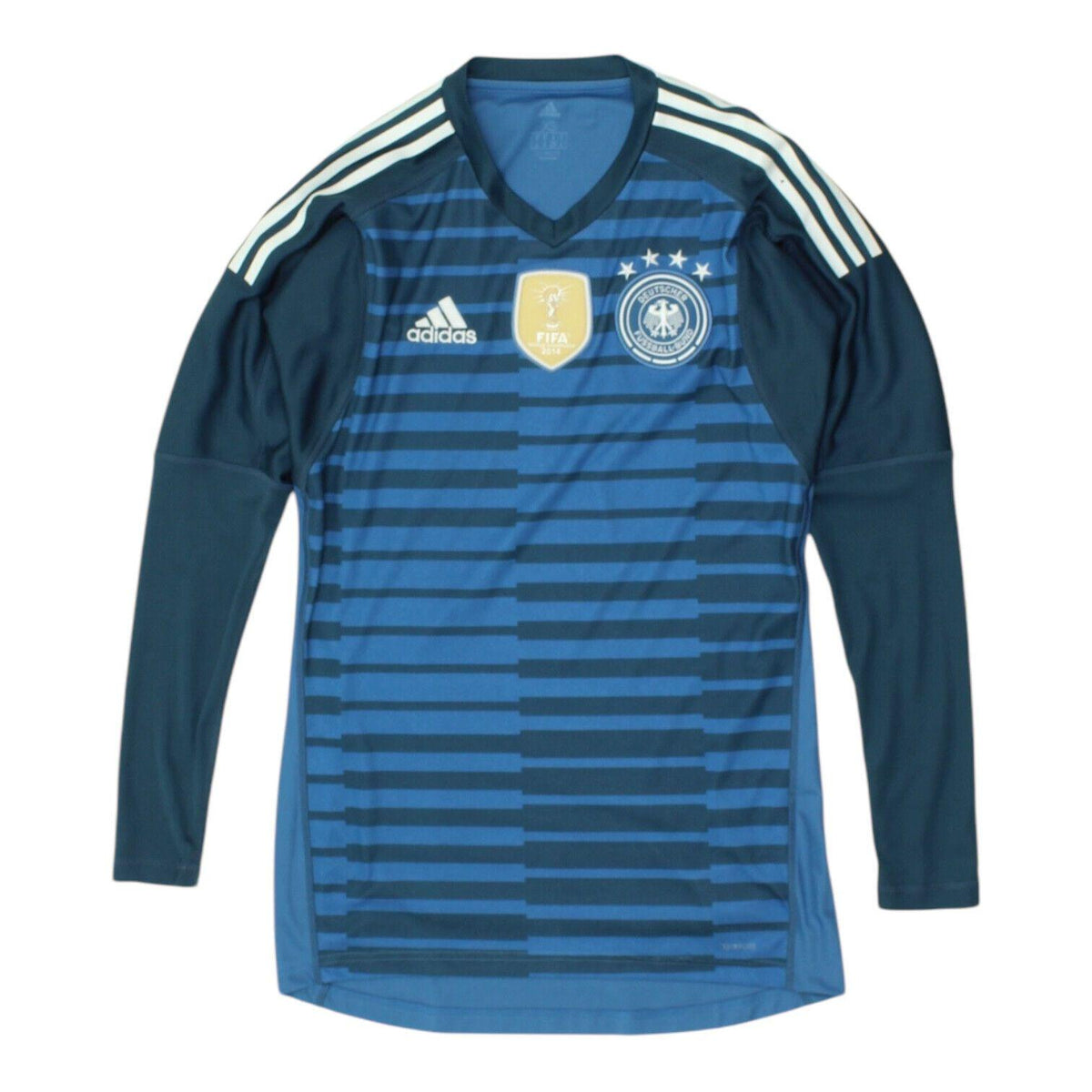Germany Mens Goalkeeper Shirt 201819 Adidas Blue Long Sleeve Football Goalie Graphic Tee – Premium Graphic · Must-Have Style