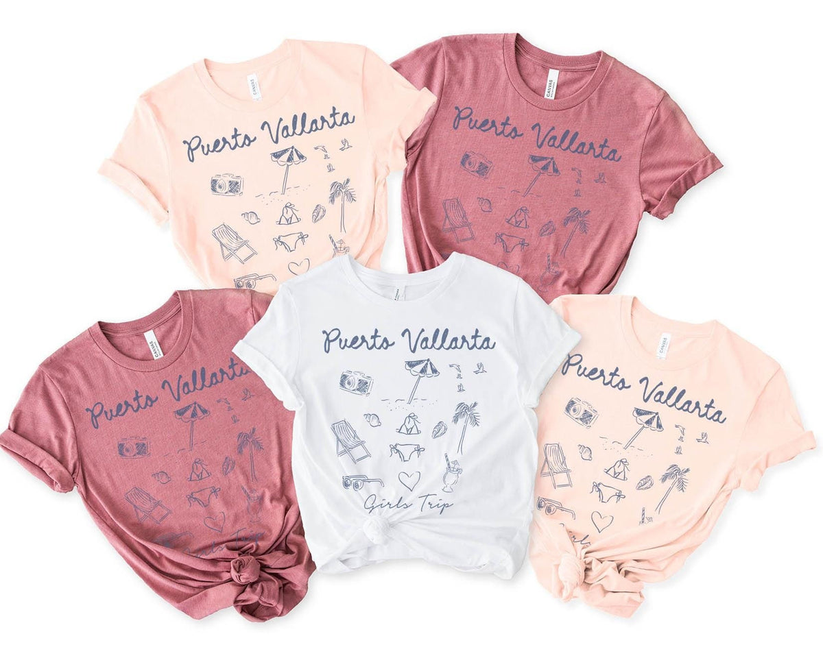 Puerto Vallarta Mexico Shirts Girls Trip Tshirt Girls Trip Favors Matching Vacation Tee Girls Weekend Group Girls Night Out Besties Graphic Tee – Easygoing Wear · Must-Have Style
