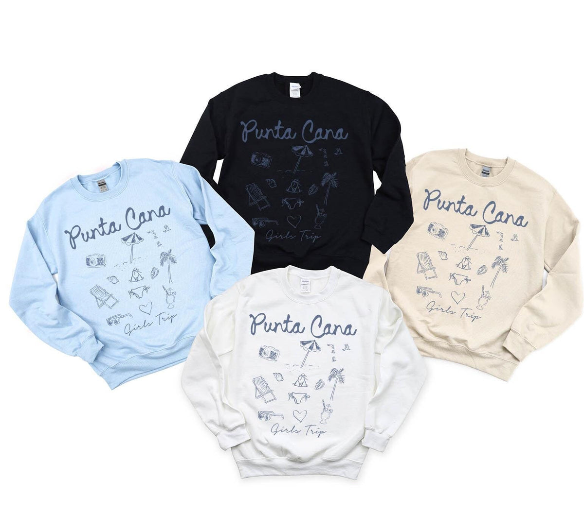 Punta Cana Dominican Republic Sweatshirt Girls Trip Favors Friends Trip Sweatshirt Matching Gifts Group Crewneck Shirt Long Sleeve Sweatshirt – Fan Favorite · Perfect For Daily Wear