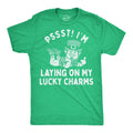 Pst I39m Laying On My Lucky Charms GREEN Shamrock Shirt Lucky Irish Shirt Ireland Drinking T Shirt Irish Shirts St Patricks Day Shirts Graphic Tee – Cozy Vibes · Great Gift For Fans
