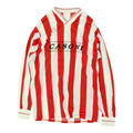 Vintage 80s Football Shirt Mens Red White Striped Sports VNeck Long Sleeve Graphic Tee – Warm & Stylish · Must-Have Style