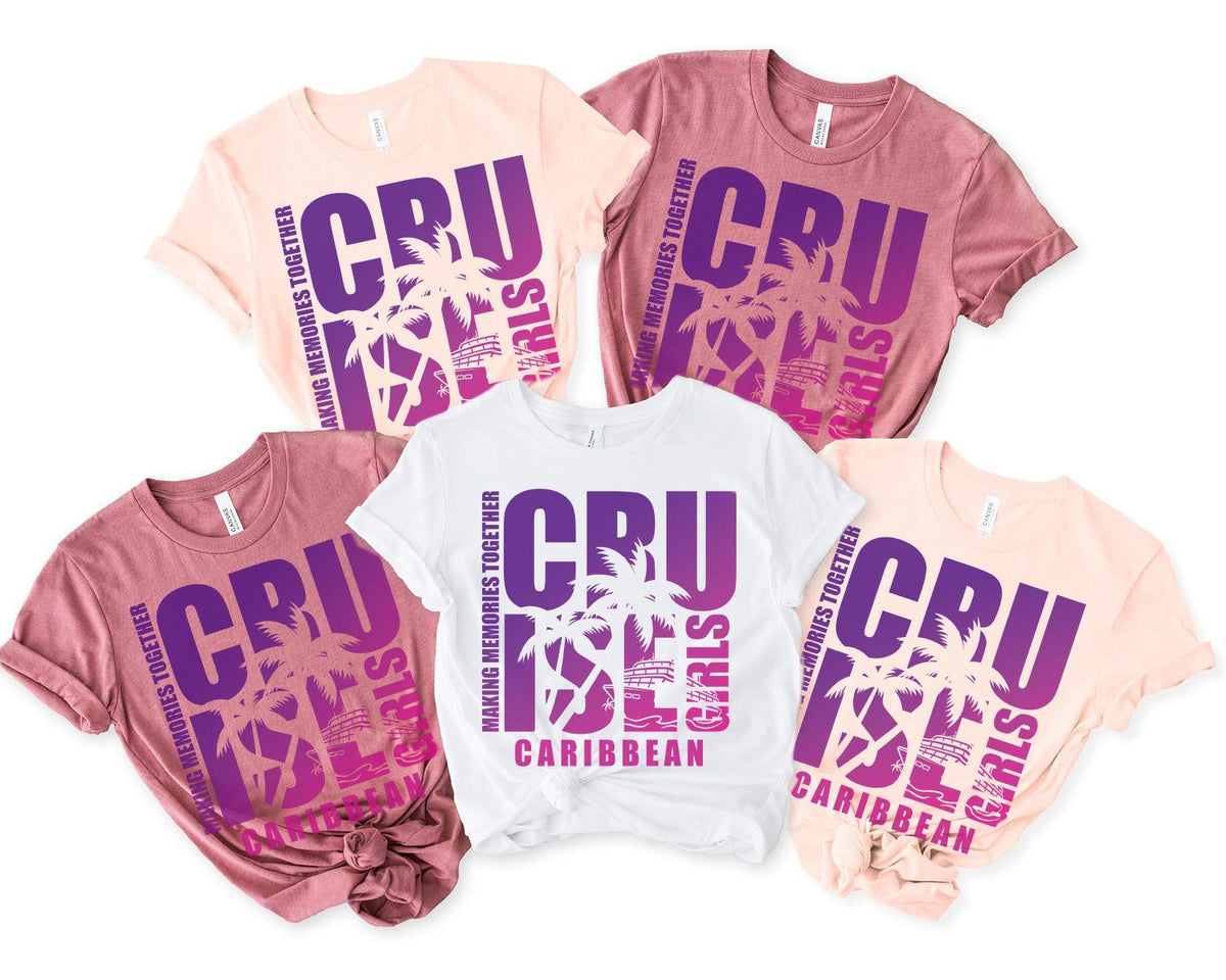 Caribbean Cruise Shirts Girls Trip Tshirt Girls Trip Favors Friends Cruise Matching Vacation Tee Group Girls Night Out Graphic Tee – Soft Feel · High-Quality Print
