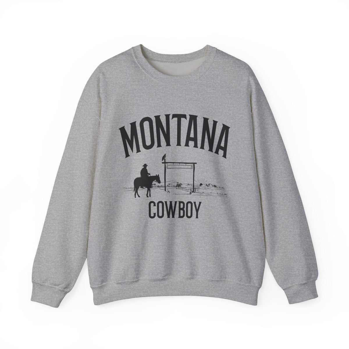 Montana Sweatshirt Mountain Cowboy Graphic Crewneck Sweatshirt – Aesthetic Look · Great Gift For Fans