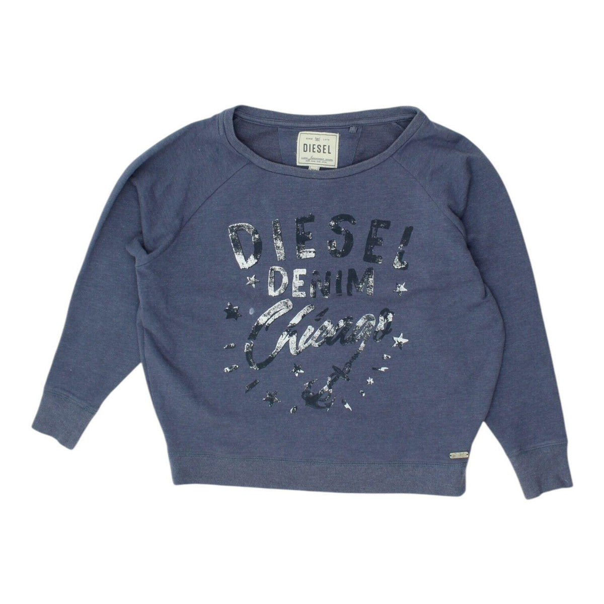Diesel Womens Blue Sweatshirt Designer Oversized Pullover Chicago Jumper Sweatshirt – Bold Style · Great Gift For Fans