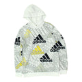 Adidas Mens White Hoodie Designer Pullover Casual All Over Logo Print Hoody Hoodie – Soft Feel · Perfect For Daily Wear