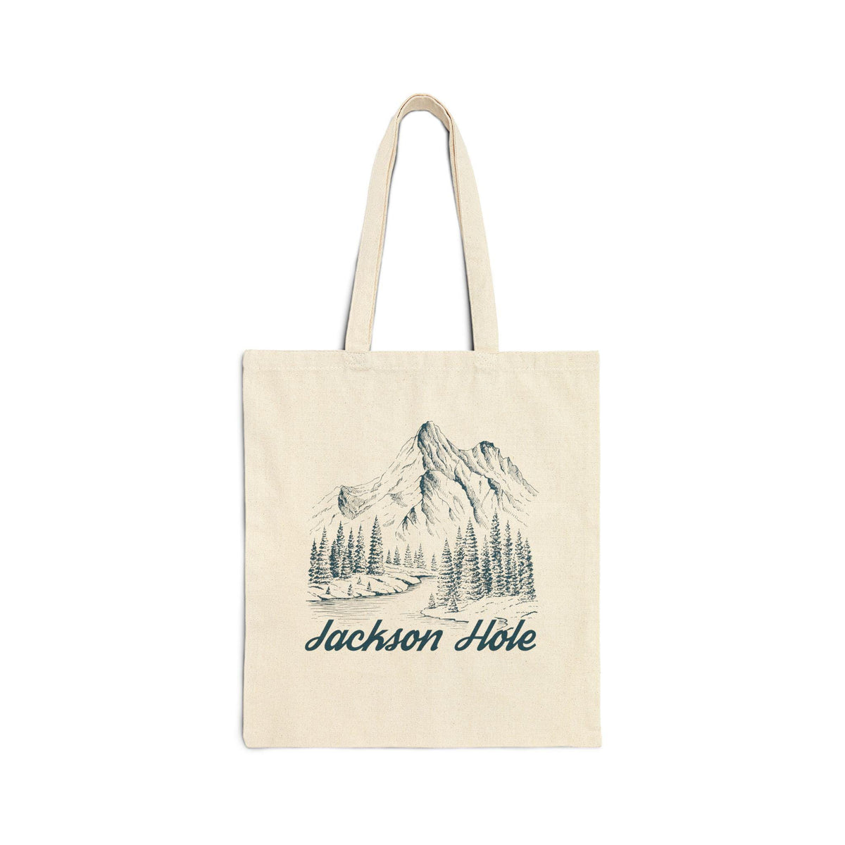 Jackson Hole Wyoming Cotton Canvas Tote Bag Mountain Illustration Tote Bag – Warm & Stylish · Must-Have Style