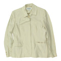 Esprit Womens Beige Jacket Designer Blazer Collared Long Sleeve Button Up Graphic Tee – Warm & Stylish · High-Quality Print