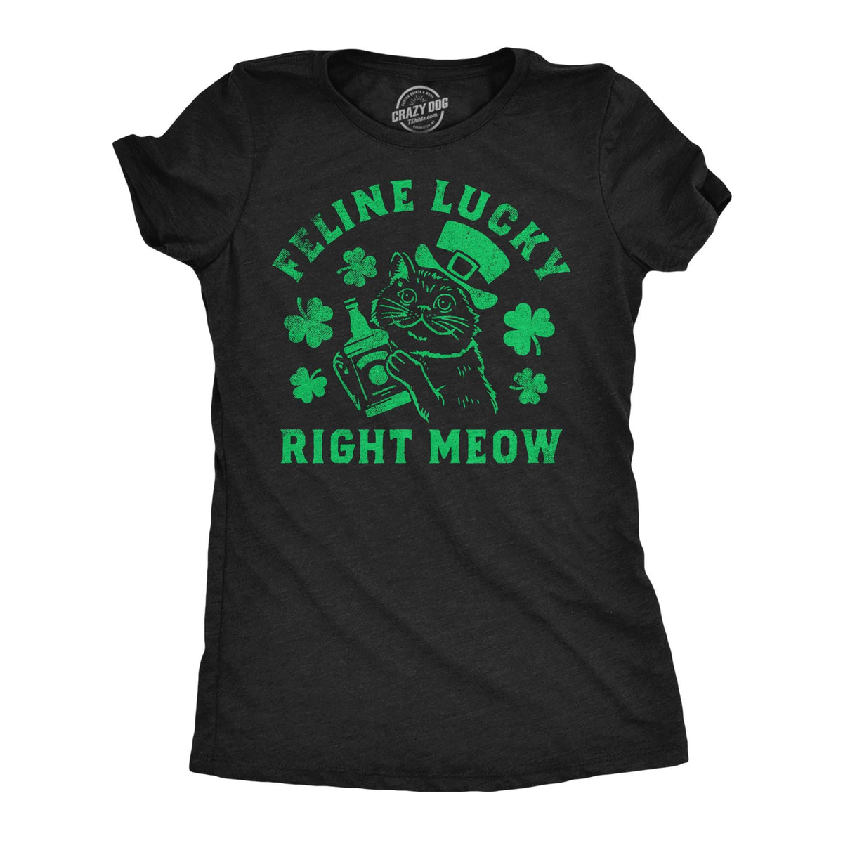 Feline Lucky Right Now St Patrick Day Shirt Luck Of The Irish Green Clover Shirt Woman Ireland Tee Woman Funny Shirts Women Cat Shirts Graphic Tee – Bold Style · Top Pick For Any Outfit