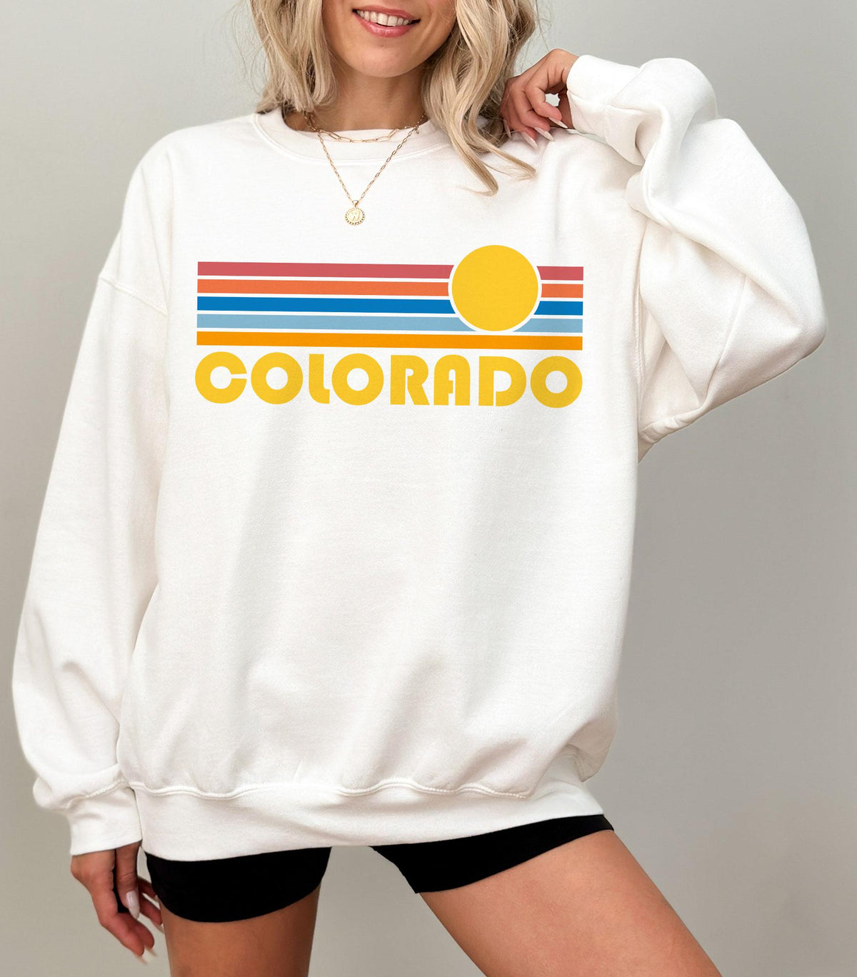 Colorado Sweatshirt Retro Sunset Unisex Colorado Sweater Personalization Available Sweatshirt – Soft Feel · Great Gift For Fans