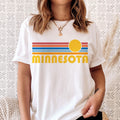 Minnesota TShirt Retro Sunset Unisex Minnesota Shirt Personalization Available Graphic Tee – Everyday Comfort · Trending Graphic Apparel