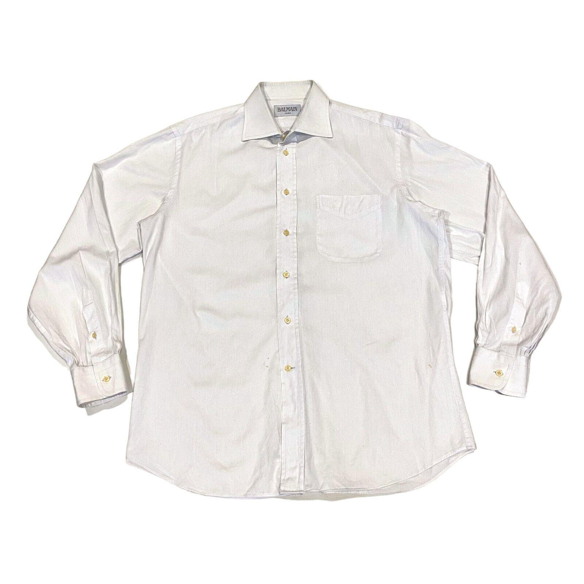 Pierre Balmain Mens Shirt Vintage Designer Button Up Collar Formal White Graphic Tee – Warm & Stylish · High-Quality Print