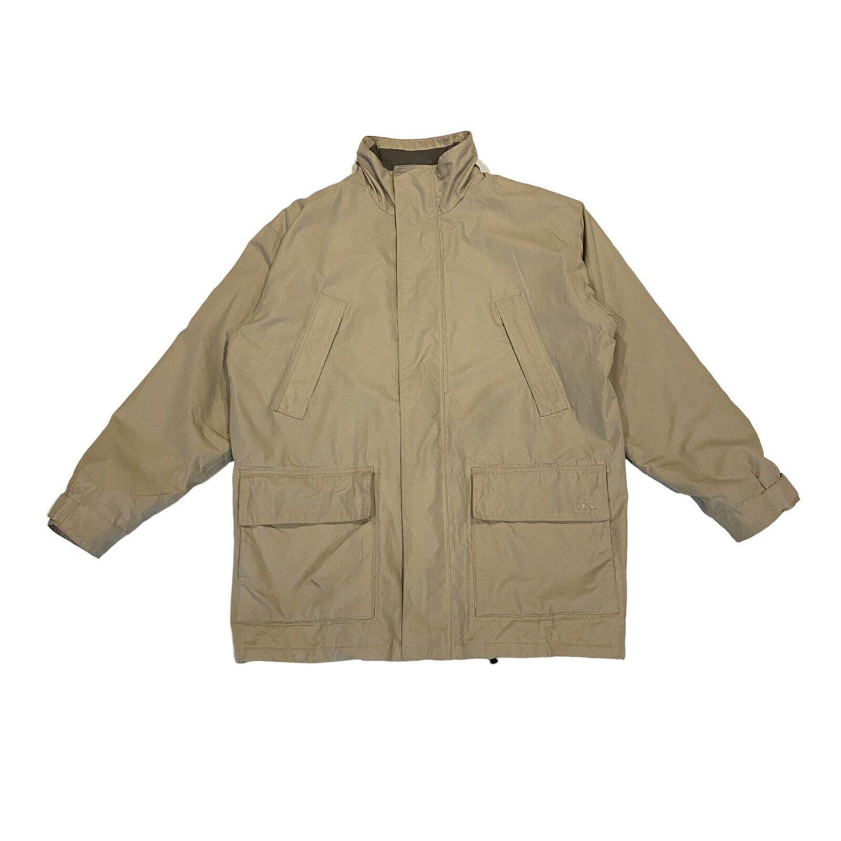 Tresspass Quilted Waterproof Jacket Vintage Mens Outerwear Beige Outdoors Coat Graphic Tee – Premium Graphic · High-Quality Print