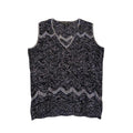 Louis Feraud Womens Vest Vintage Designer Sparkly Black Knit Sleeveless V Neck Graphic Tee – Warm & Stylish · Perfect For Daily Wear