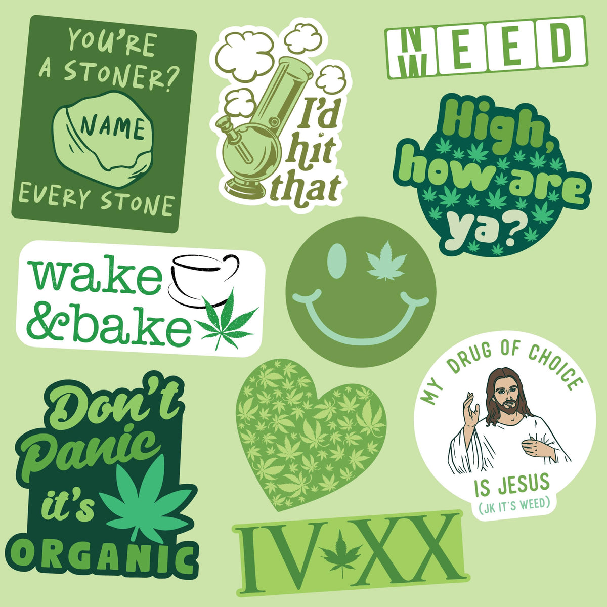 Weed Stickers Large Stickers for Adults Funny Adhesives with Memes 420 Pot Stickers Stickers For DIY Crafts and Scrapbooking Cannabis Graphic Tee – Fan Favorite · High-Quality Print
