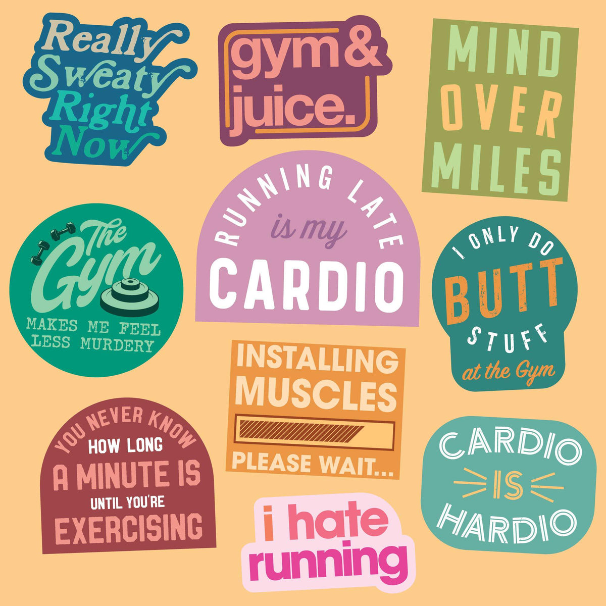 Workout Sticker Pack Set of 10 Exercise Planner Stickers Funny Workout Decals Gym Stickers For Water Bottles Large Stickers for Adults Graphic Tee – Fan Favorite · Great Gift For Fans